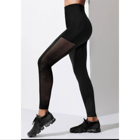 Carbon38 Pants - Carbon38 | Black Mesh Pull-On Yoga Leggings Size XS/S Stretch Wide Waist